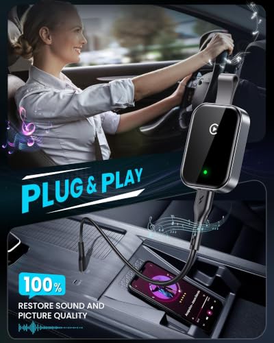 High Tech Wireless CarPlay Adapter for Apple-Super Mini Edition | Easy to Upgrade Wired Car Play to Wireless | Latency-Free in-Dash Navigation GPS Dongle for iPhone iOS 10+(Bright Gray) - color: Bright Gray