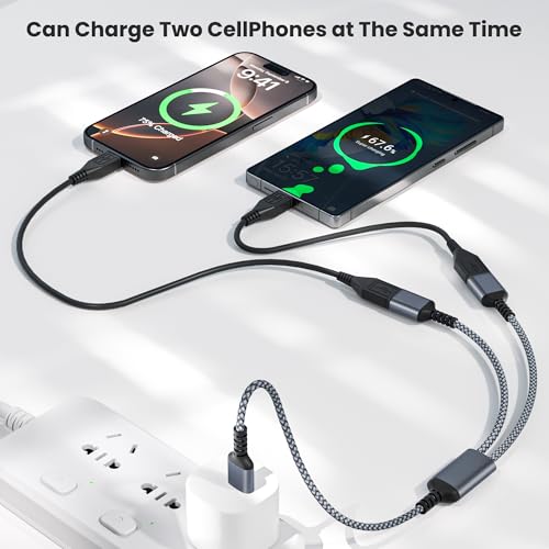Basesailor USB Splitter 1 in 2 Out 1FT,USB A Male to Double Female Adapter - color: 1 in 2 out（Gray）, size: 1FT(0.3M)