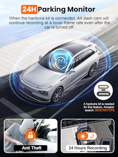 Affver 4K+2.5K Dash Cam Front and Rear, Built-in 5G WiFi 6 GPS Dual Dashcam