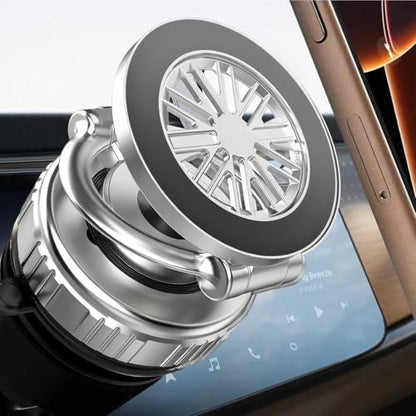Magnetic Vacuum Car Phone Holder 360° Adjustable Foldable - color: Silver, size: GY-X25