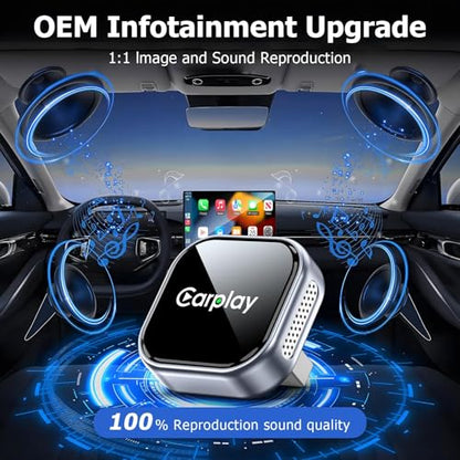 Wireless CarPlay Adapter for iPhone, Converts Wired CarPlay to Wireless, Plug & Play Carplay Wireless Adapter with Fast Auto Connect, Stable Low Latency Connection, Compact Design with iOS 10+ - size: Small