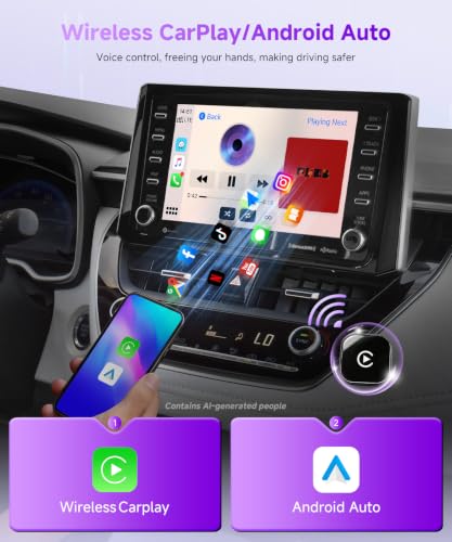 2 in 1 Mini Wireless Car Play Adapter with Apple CarPlay Adapter