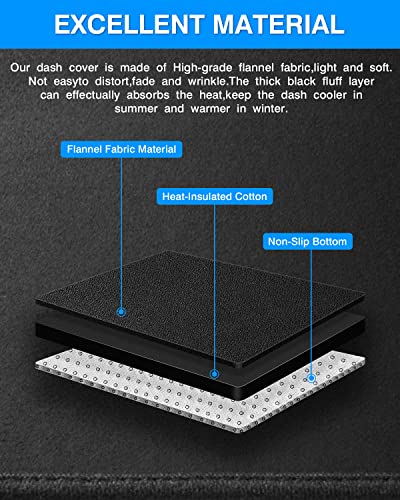 Autorder Dashboard Cover Mat for 2007-2013 Chevy Chevrolet Silverado/GMC Sierra/Avalanche, 2007-2014 GMC Yukon/Chevrolet Tahoe/Suburban with 2 Glove Boxes Accessories Dash Cover Flannel Dash Mat - size: Black 07-13 Silverado 2 Glove Boxes