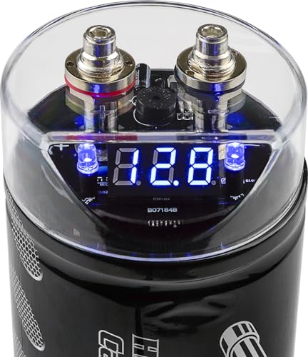 Audiopipe ACAP-D3500 Car Audio 24 Volt Surge Power 3.5 Farad Capacitor Kit for Car Stereo Amplifier with Digital Display and Electronic Protection, Black (3.5 Farad) - style: 3.5 Farad