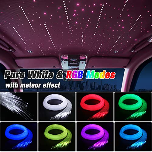 Meteor 16W Starlight Headliner Kit, Star Light Headliner with Bluetooth APP/Remote/Music Mode, Fiber Cable 550pcs*0.03in*13.1ft+Shooting Star kit for Car Roof&Home Decoration - size: Meteor+550pcs*0.03in*13.1ft