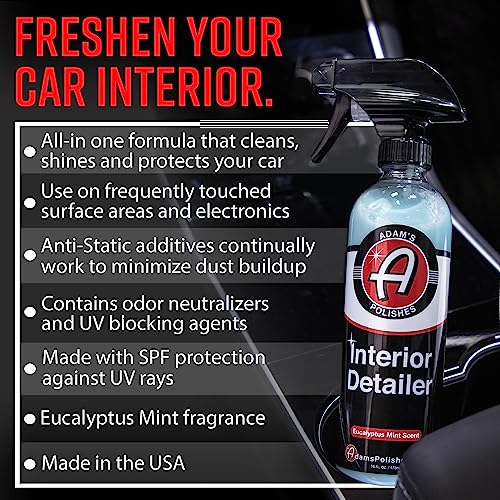 Adam's Interior Detailer (5 Gallon) - Total Car Interior Cleaner, Protectant & Dressing, Leather Conditioner, UV Protection Vinyl, Dashboard, Screen, Seat Cleaner & More