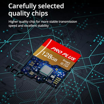 2 Pack TF Card 128GB with Adapter, High Speed Memory Card, UHS-I C10 A1 Memory TF Card for Tablet/Mobile Phone/Camera/Car Audio/Game Console (TF162 Red Gold 128GB) - color: TF162 Red Gold 128GB