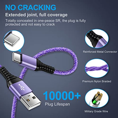 USB to USB C iPhone 17e 16 Charger Cable iPhone 17 Fast Charging Cord - color: Green,Blue,Purple,Rose
