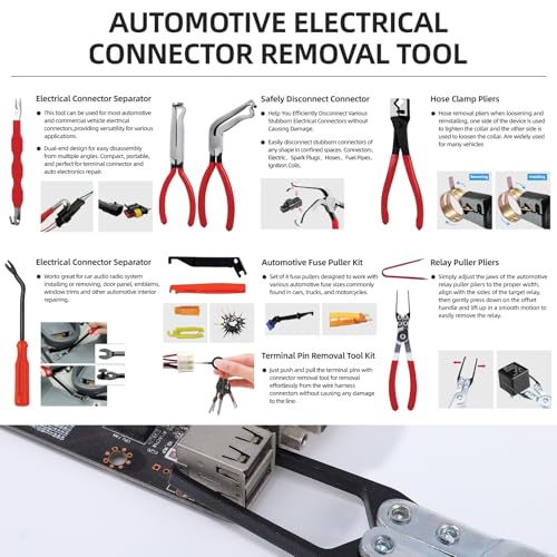 Dntorx 12 Pcs Automotive Electrical Disconnect Pliers kit