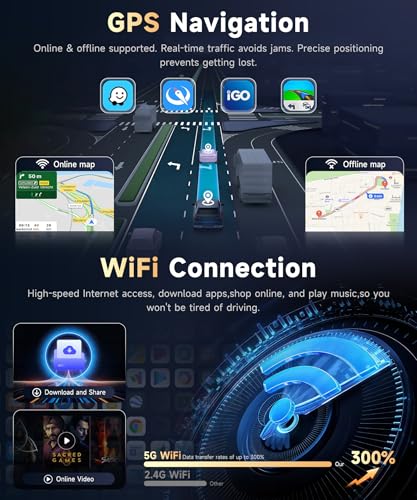 5Ghz WiFi Car Radio for Dodge RAM 2002-2006, for Jeep Wrangler 2003-2006,Jeep Grand Cherokee 1999-2004,Android 15 Car Stereo,6.86nch IPS Touchscreen,Carplay/Android Auto,Bluetooth GPS Camera - style: 2G+64G