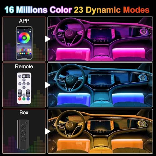 Car LED Lights, RGB Smart Car Interior Lights, App Remote Control - color: RGB 48SMD