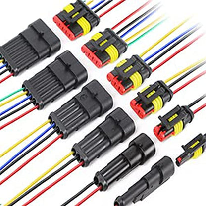 798Pcs 50 Kits Waterproof Automotive Electrical Connector Terminals 1/2/3/4/5/6 Male&Female Pin Automotive Wire Connectors Kit for Car Motorcycle Marine 22-16 AWG