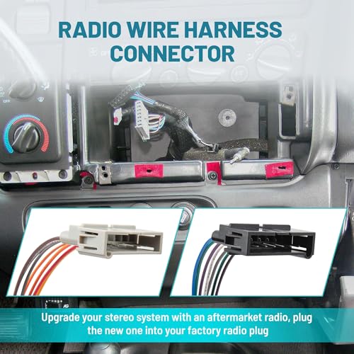 NuIth Single Din Radio Installation Dash Kit W/Radio Wiring Harness for 1974-2003 Chrysler/Dodge/Jeep, Single Din Radio Mounting Plate for Aftermarket Radio Mounting (Dash KIT W/Radio Wire)