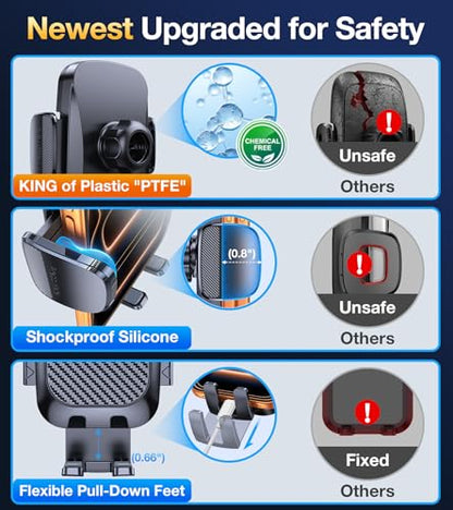 Coolpow Phone Holders for Your Car Cupholder【Ultra Stable & Never Shake】Cup Holder Phone Holder for Car Phone Holder Cup Holder Phone Mount for iPhone 17 16 Galaxy S25 Ultra and All 4"-7" Smartphones