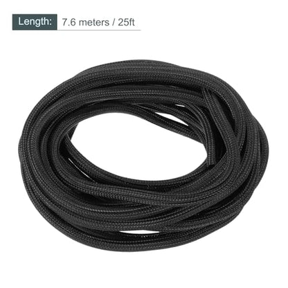 MECCANIXITY Split Sleeve Wire Loom 11/32" 25Ft Black Self Wrapping Braided Sleeve UL94-V2 Fireproof PET Sleeving for Automotive, Home Cable Management - color: Black, size: 11/32 Inch x 25Ft