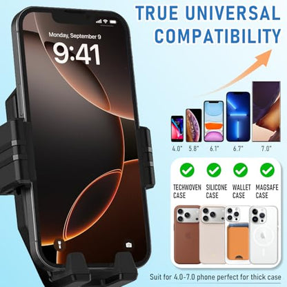 WUITIN Truck Phone Holder Mount,Car Phone Holder,Dashboard Windshield Phone Holder 16.9 inch Long Arm,Super Suction Cup Compatible with Pickup Truck,Commercial Truck and All Phone,Black