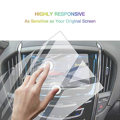 Screen Protector Foils for 2013-2019 Cadillac ATS SRX CUE infotainment interface 8In Navigation Display Tempered Glass 9H Hardness Anti Glare HD Clear LCD GPS Touch Screen Protective Film - color: 2013-2019 ATS SRX 8In