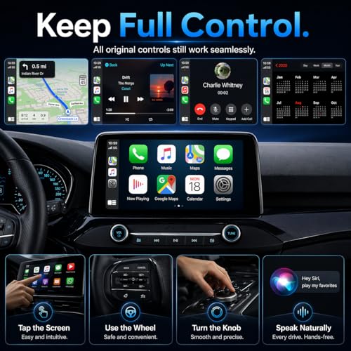 Wireless CarPlay Adapter– Android Auto Wireless Adapter, 5.8GHz Wi-Fi Plug & Play,Mini and Stable iOS 10+/Android 10+, Fast Auto-Connect for Cars 2016+ (1Pcs)