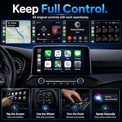 Wireless CarPlay Adapter– Android Auto Wireless Adapter, 5.8GHz Wi-Fi Plug & Play,Mini and Stable iOS 10+/Android 10+, Fast Auto-Connect for Cars 2016+ (1Pcs)