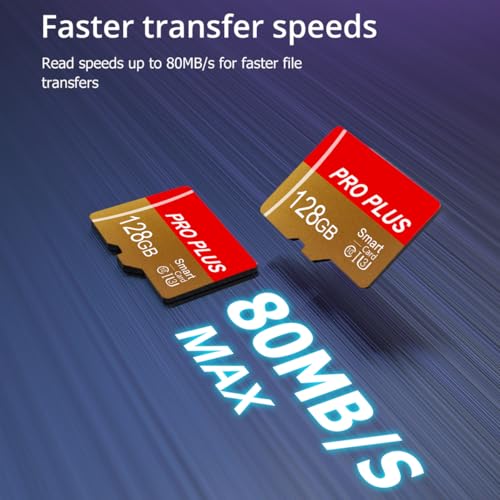 2 Pack TF Card 128GB with Adapter, High Speed Memory Card, UHS-I C10 A1 Memory TF Card for Tablet/Mobile Phone/Camera/Car Audio/Game Console (TF162 Red Gold 128GB) - color: TF162 Red Gold 128GB