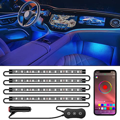 Nilight RGB LED Car Interior Stripe Light with APP Control Multicolor Music Sync Mode Waterproof Car Under-Glow Lighting Lamp Kits Universal Cars Truck ATV UTV - color: APP RGB Lights