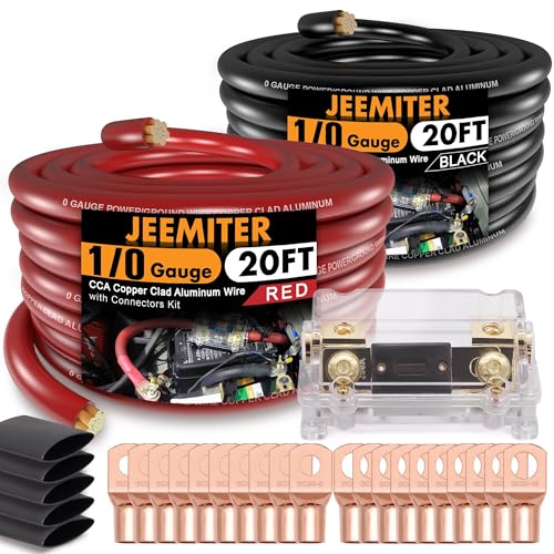 0 Gauge Wire,1/0 Battery Cable CCA 40ft with 250A Fuse for Big 3 Upgrade - size: 40FT Wire + ANL Fuse