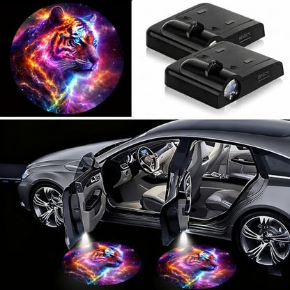 2Pcs Car Door Lights Projector,Tiara Heart Wireless Welcome Shadow Lamp - color: Tiara Heart