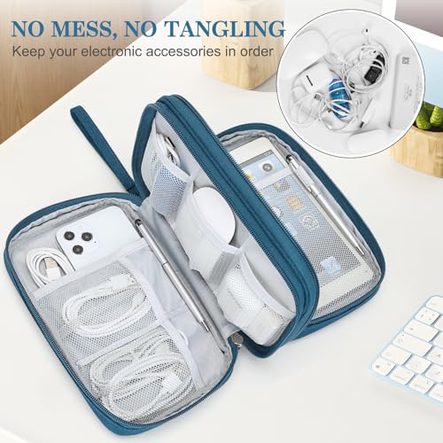 FYY Electronic Organizer, Travel Tech Pouch Bag, Large, Dark Green - color: Dark Green, size: 9.1 x 5.9 x 3.15 inches