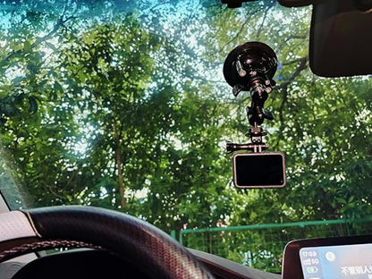 Double Layer Suction Cup Mount with Double Ball Head Magic Arm, 1/4" Screw 360° Rotating Camera Mount Compatible with GoPro Hero, Insta360 X3, DJI Osmo, Action Camera, Phones for Car Windshield