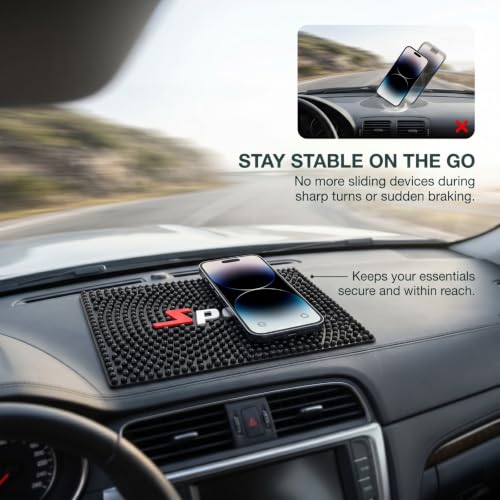 Skid Car Dashboard Mat, Car Dashboard Anti-Slip Rubber Pad, 10.24"x 6.14" Universal Non-Slip Auto Magic Dashboard Sticky Adhesive Mat for Phones Sunglasses Keys Electronic Devices
