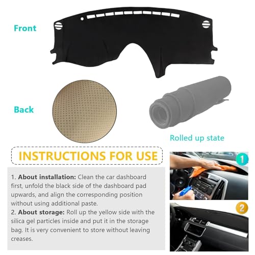 Dashboard Cover Suitable for Toyota Sienna 2004-2010 Car Dashboard Cover Sun Visor Mat Non-Slip Polyester Dashboard Accessories (Black) - size: 2004-2010 For Toyota Sienna