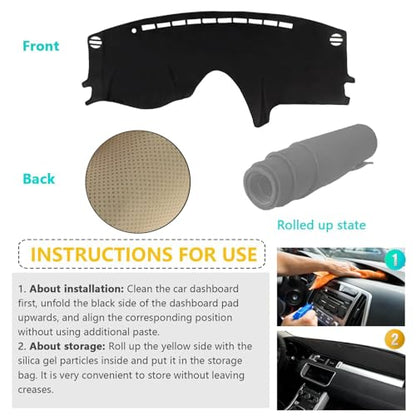 Dashboard Cover Suitable for Toyota Sienna 2004-2010 Car Dashboard Cover Sun Visor Mat Non-Slip Polyester Dashboard Accessories (Black) - size: 2004-2010 For Toyota Sienna