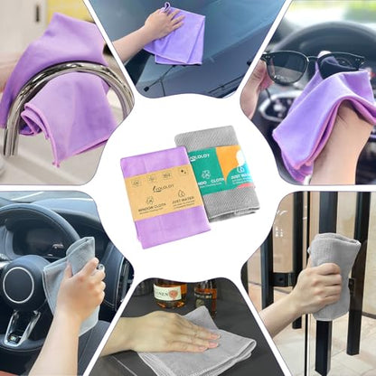 Norwεx - Basic Package - Microfiber - Window Cloth. Just water - without leaving streaks. For Household Enviro Dusting Cleaning Homes, Cars, Bars, Offices. Window Cloth makes cleaning a breeze. Purple - color: Window Cloth (Purple)