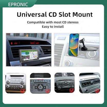 Car CD Slot Mount for Carplay Screen, 4PCS Tightening Nut with 4 Button Lock Replacement 17mm Ball Joint Car Mount for Phone Holder Baby Backup Camera Monitor GPS Navi
