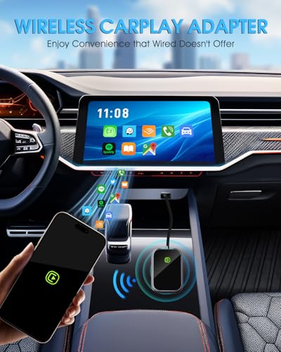 Wireless CarPlay Adapter - Fast & Stable Connection for Carplay Wireless Adapter Convert Factory Wired to Wireless CarPlay Dongle Plug & Play Car Play Fit for iPhone iOS 10+ (Grey) - color: Grey