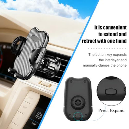 Car Phone Holder, 360° Rotatation Vehicle Air Vent Cell Phone Mount with Hook Clip, Hands Free Automotive Interior Smartphones Cradle, Universal for Most Vehicles (Carbon Fiber) - color: Carbon Fiber