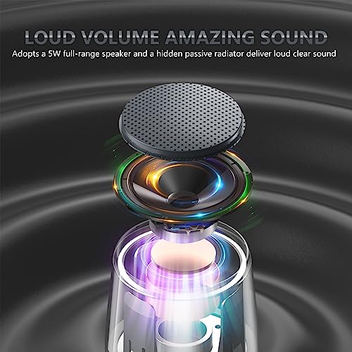 INSMY Small Bluetooth Speaker, Waterproof Mini Portable Wireless Speakers - color: Gray