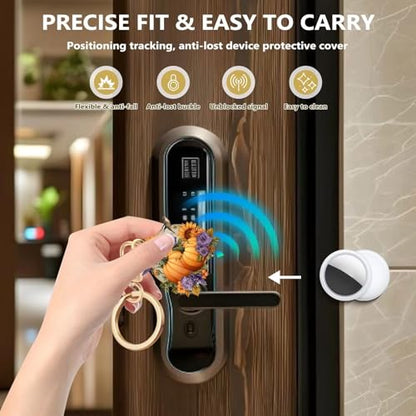 Hummingbird Sunflower Leather Keychain Case Holder,GPS Tacker With Keychain Ring,Access Card Scratch-Resistant,Finders Accessories For Pets, Luggage, Wallet, Backpacks - color: Hummingbird Sunflower