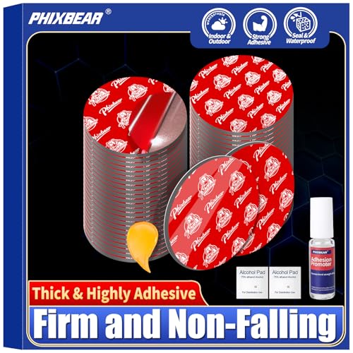 PHIXBEAR Double Sided Tape Heat Resistant Heavy Duty, 48 Pcs Adhesive Pads - size: 48Pcs RD 1.18"x1.18"