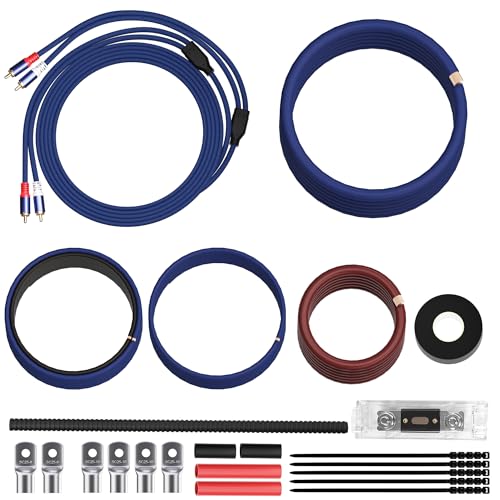 4 Gauge Complete Amp Wiring Kit, Premium Car Amplifier DIY Installation Kit, 1200W High Power CCA Cable with Fuse Holder& Full Accessories for Car Truck/RV/ATV Audio Systems Radio Subwoofer Speaker - style: 4-Gauge Kit
