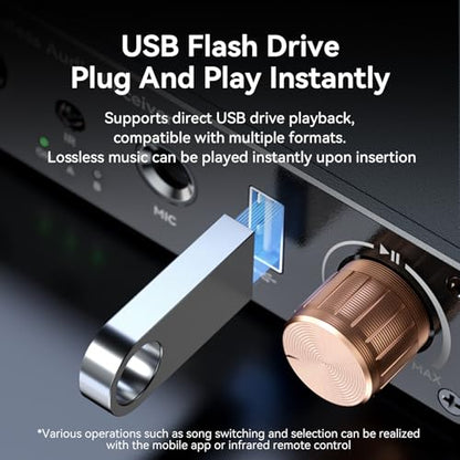 Bluetooth 6.0 Receiver, Bluetooth Audio Adapter with 3.5mm AUX RCA Cable, Wireless Audio Receive Old Stereo/Home Speakers/Wired Headphones/Home Audio Music Streaming Stereo System - color: Black