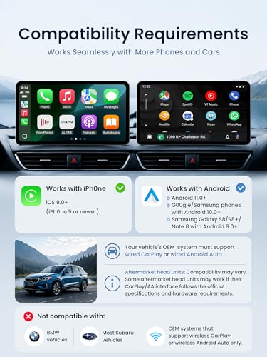 Magic AI Box, Wireless CarPlay/Android Auto Adapter, Car Video Box Supports for Netflix/YouTube/TikTok/TF Card, DriveChat AI Smart Box with GPS/Dual Bluetooth - color: Glossy Black