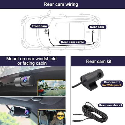 Fitcamx USED Front 4K+Rear 1080P Dash Cam Adapts for Toyota Highlander 2020-2026 & Highlander Hybrid (Gen4/UX70), OEM Look, Dual HD Video, WiFi & APP, Loop Recording, G-Sensor, Easy to Use, NO SD Card - style: USED: Front 4K+Rear 1080P