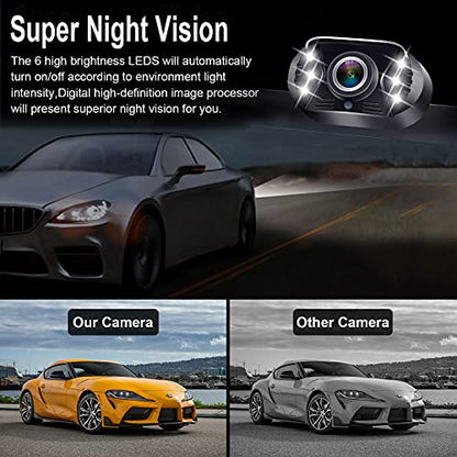 15-Minute Easy to Install Backup Camera: Plug-Play 15FT Clear Night Vision - size: 4.3" Monitor with Camera