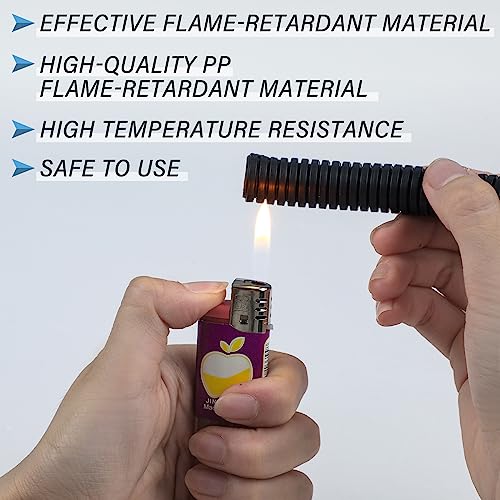 Kanayu 1/2''-100 Ft Split Wire Loom Tubing, Black Flame Retardant - color: Black, size: 1/2 Inch 100Ft
