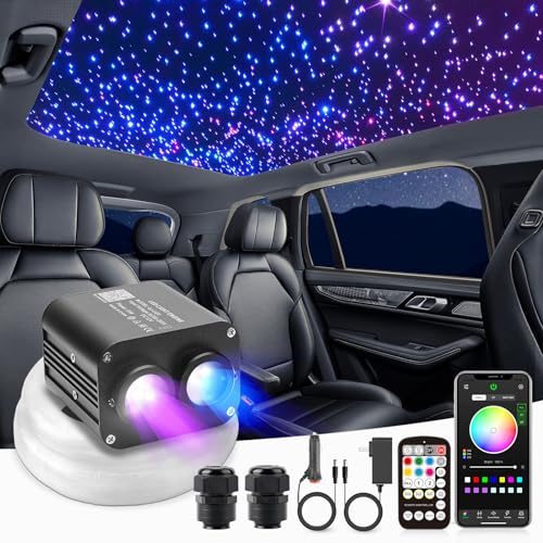 20W Twinkle Starlight Headliner Kit, Star Lights for Car Roof & Home Decoration, Fiber Cable 1000pcs*0.03in*13.1ft Star Light Headliner with Bluetooth APP/Remote Control/Music Mode - size: Standard+1000pcs*0.03in*13.1ft