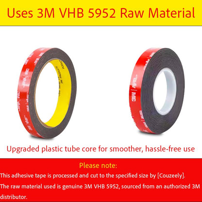 Double Sided Tape Heavy Duty, Waterproof Mounting Foam Tape, 16.5ft Length, 2.36in Width, High Temperature Resistant Adhesive Tape for Car, LED Strip Light, Office Decor, Uses VHB 5952 Raw Material - size: 2.36in x 16.5ft