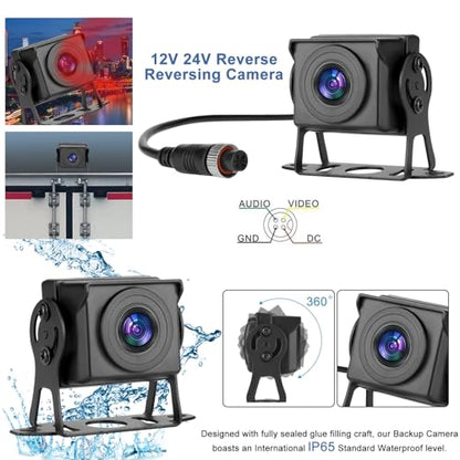 Truck RV Backup Camera with 7 Inch Monitor, AHD 1080P DIY Guide Lines No Delays Waterproof Wired Reverse Rear View Camera System for Car Trailer Camper - size: 7inch +1 Camera