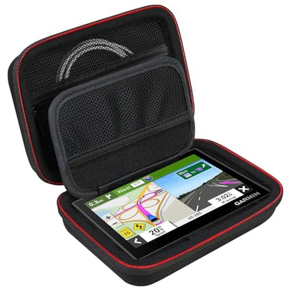 RAIALL Hard GPS Case for 5-5.5 inch Garmin Drive 52/53, DriveSmart 55, Garmin zūmo XT, dezl OTR500, zumo 396 LMT-S GPS Navigation System, Mesh Pocket for Car Charger and USB Cable, Black