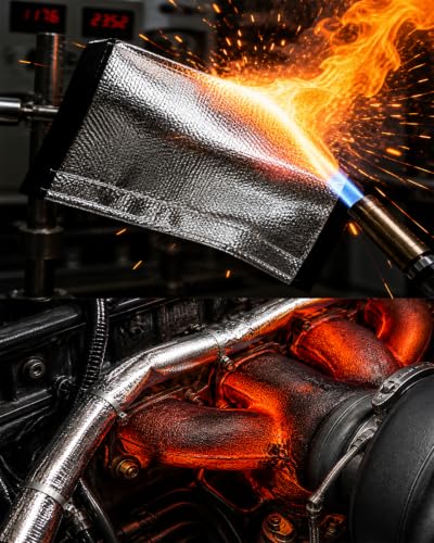 Heat Shroud Sleeve Aluminized Sleeving - 3/4" I.D.x 3.3FT Wrap Around Heat Shield Sleeve, High-Temp Wire Cover, Reflective Fiberglass Tubing for Fuel Line, Wiring Harness - size: 3/4''I.D. - 3.3FT